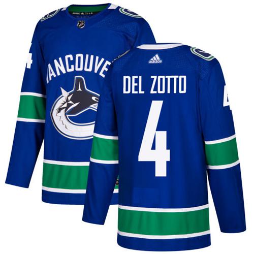 Adidas Men Vancouver Canucks #4 Michael Del Zotto Blue Home Authentic Stitched NHL Jersey->vancouver canucks->NHL Jersey
